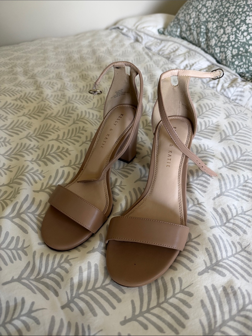 Kelly & Katie Tan Ankle-Strap Block Heels
